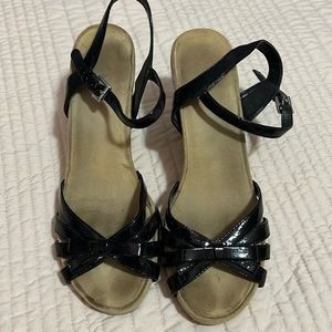 Aerosoles Wedge Espadrille Shoes Black size 10